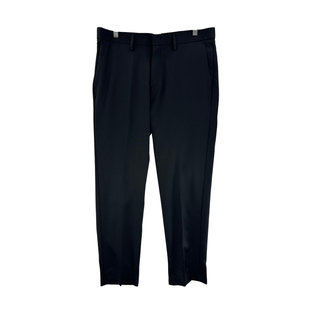 Reaction Kenneth Cole Mens 33x30 Black Stretch Gabardine Slim Fit Dress Pants